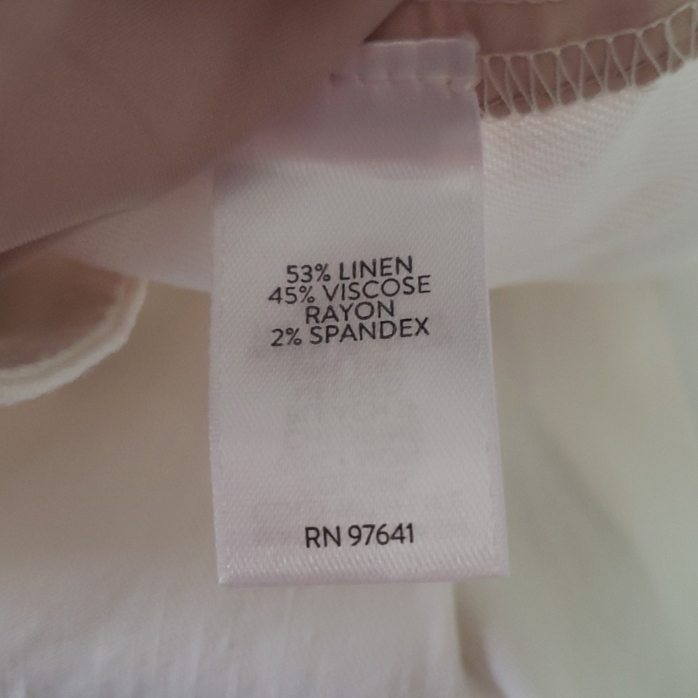 J. Jill Love Linen Wide Leg Pants XL Cream Ivory Pockets Lagenlook Coastal Beach - Picture 13 of 16